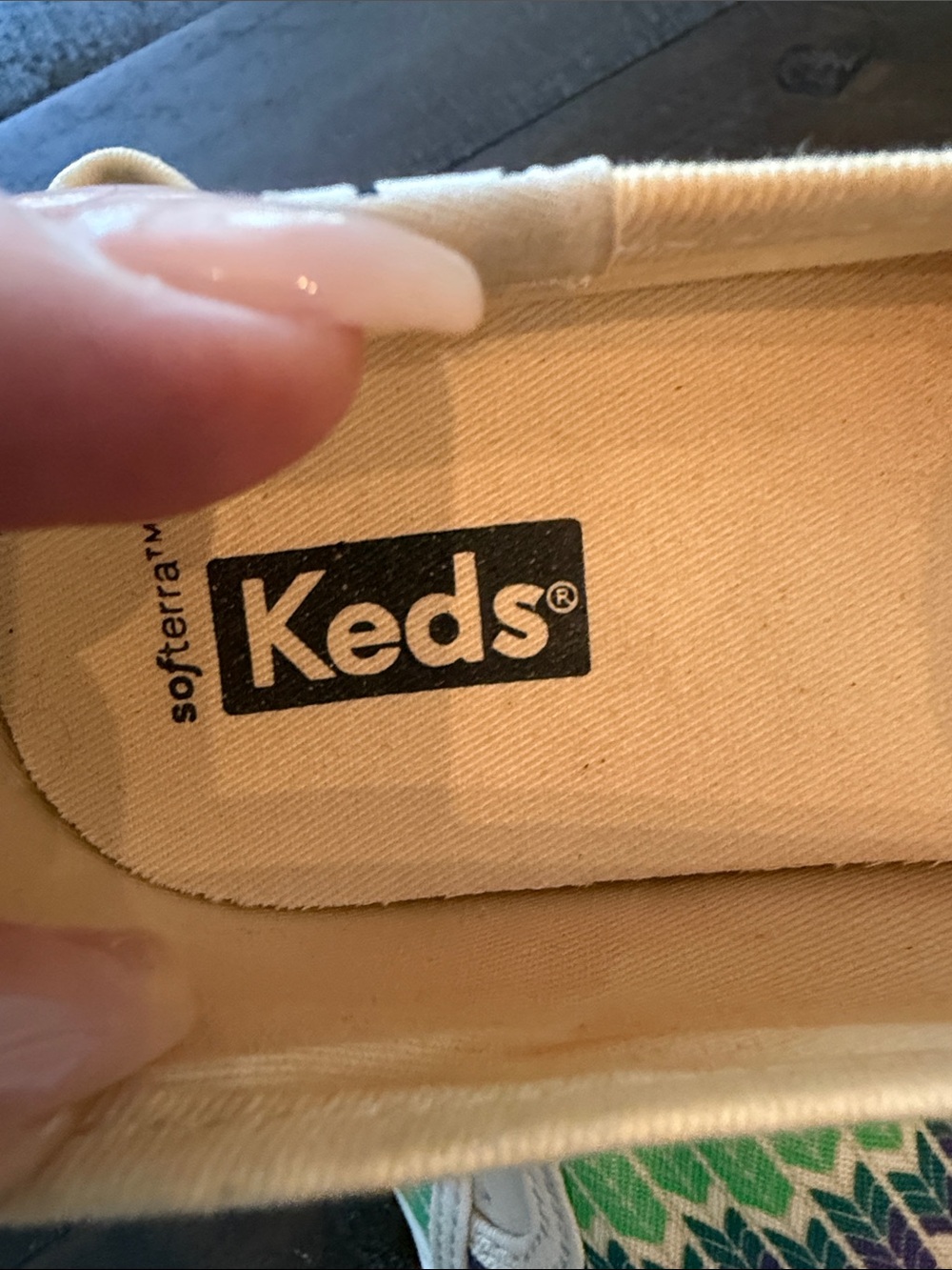 Keds Slip-On Sneakers in Rainbow Chevron (red, yellow, green, blue, purple) - Picture 2 of 11